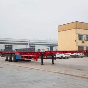 Semi-<span class=keywords><strong>remorque</strong></span> <span class=keywords><strong>châssis</strong></span> porte-conteneurs squelette 3 essieux 40 pieds, économique et robuste pour les entreprises de logistique maritime - Product Image 1