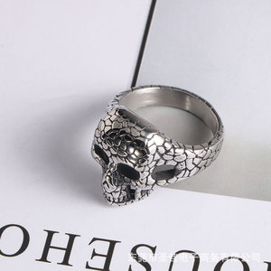 Pebble Skull <b>Ring</b> <b>Titanium</b> Steel Unisex Punk Jewelry Gift SA746 - Product Image 5