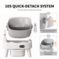 Bac à litière pour chat entièrement automatique, autonettoyant, désodorisant, contrôlé par application, écologique, grande capacité de 65 L, design ouvert, robot toilette