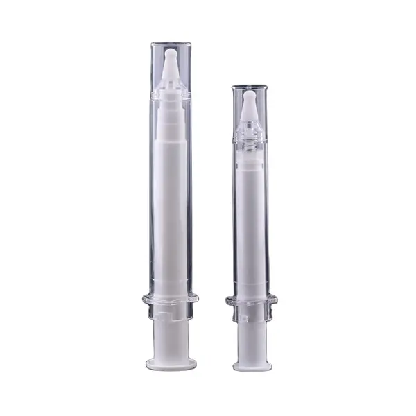 10ml Silver Gold Airless Syringe Plastic Cosmetic Serum Syringe vacuum eye cream bottle
