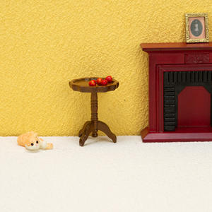 1:12 bricolage bois jouet maison de poupée Miniature accessoire modèle ornements petit rond dentelle Table scène de vie modèle - Product Image 3