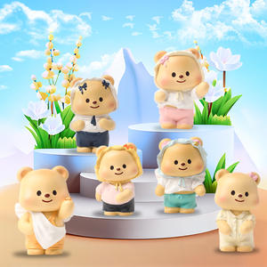 Figurine artisanale confortable et mignonne de petit ours brodé dessin animé ours amical décoration de bureau en résine dans un emballage en boîte pour cadeau - Product Image 1