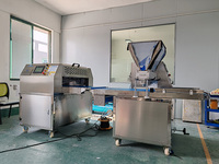 Machine automatique en acier inoxydable pour le recouvrement de crème et de confiture sur gâteaux et rouleaux suisses