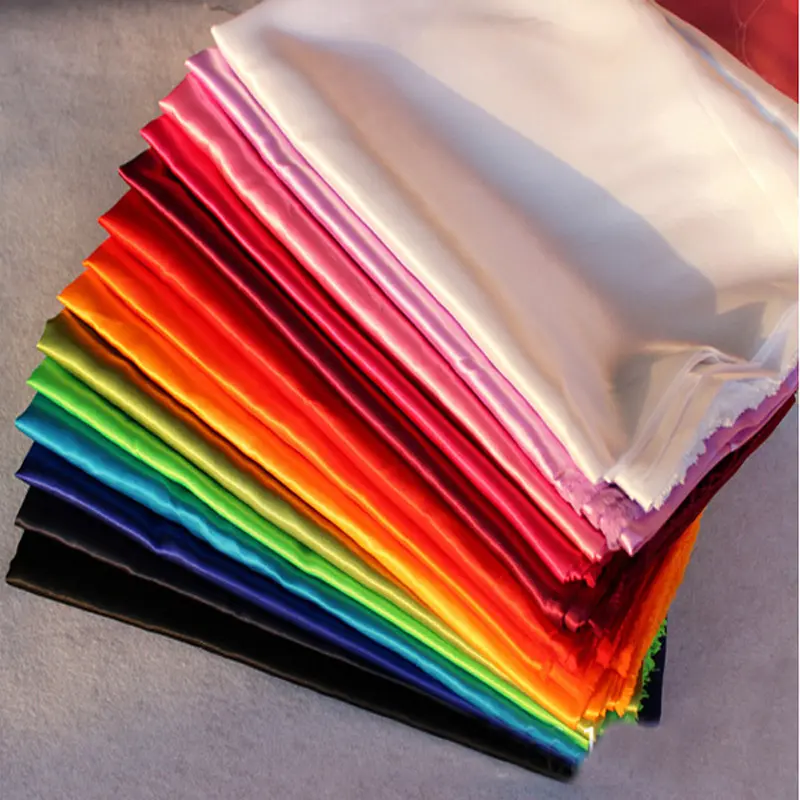 Top Sale Cheapest Polyester Shiny Satin Ribbon Fabric With Gold Red Yellow Orange Black White Color For Christmas Crafts