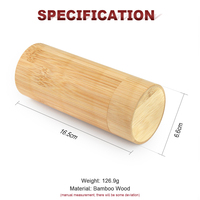 Boîte en bois de bambou personnalisable avec étiquette privée, boîte en bois de bambou cylindrique réutilisable, boîte cadeau en bois pour lunettes de soleil