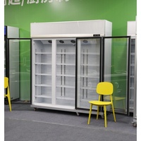 Réfrigérateur Vitrine à Bière PVC à 3 Portes avec Refroidissement Mécanique, Éclairage LED et Étagères Réglables