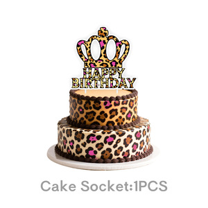 HLC Hot Party Land Gold Leopard Fournitures de fête d'anniversaire, Bannière guirlande léopard, Nappe, Ballons pour événement à thème animalier - Product Image 5