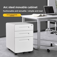 Lemari Arsip Baja Modern Minimalis Anti-Statik Tahan Api dengan Laci, Dapat Dipindah, untuk di Bawah Meja, Rumah, Kantor, Gym, Loker Penyimpanan