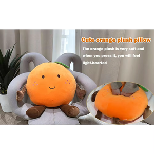 Vivid Cute Plump Round Tangerine Fruit Plush Toy with Hands and Legs Room Charming <strong>Cuddle</strong> 15.7 Inch Orange Decorative <strong>Pillows</strong> - Product Image 2
