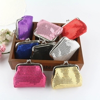 Nouvelle bourse à monnaie en polyester à paillettes avec fermeture à fermoir, mini pochette à monnaie unisexe pour enfants, haute qualité, usage quotidien