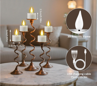 Bougie LED à flamme 3D réaliste rechargeable de haute qualité, personnalisable, longue durée, avec télécommande pour la décoration de la maison