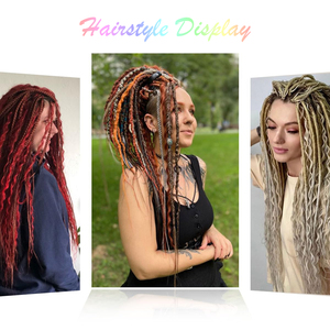 Estensioni Dreadlock a Doppia Estremità da 24 Pollici, Morbide Estensioni Dreadlock Fatte a Mano Stile Reggae, Treccia Sintetica per Donne e Uomini - Product Image 5