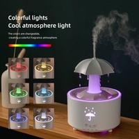 Humidificateurs d'aromathérapie en forme de parapluie, logo personnalisé, 300 ml, diffuseur d'arômes ultrasonique rotatif à gouttes d'eau avec télécommande