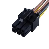 Kabel Daya y-splitter adaptor PCI-E 6-Pin ke 4-Pin ganda dengan koneksi aman untuk GPU dan catu daya kartu Video