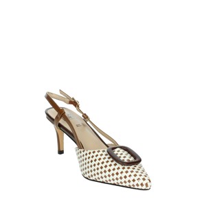 Décolleté Slingback da donna 8 d5201fp bianco/nero tacco basso (5cm) tacco sottile con chiusura Slip-On a punta eleganti sandali con tacco - Product Image 5