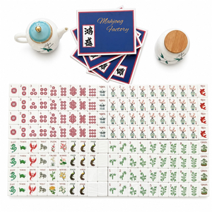 Nouvel ensemble <span class=keywords><strong>de</strong></span> mahjong personnalisé <span class=keywords><strong>de</strong></span> style chinois, 160 tuiles avec motif encre <span class=keywords><strong>de</strong></span> Chine et gravure <span class=keywords><strong>de</strong></span> logo, pour acheteurs en gros directement - Product Image 1