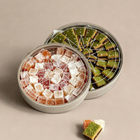 Boîte en cuir de luxe pour pâtisseries et chocolats, avec fenêtre transparente en acrylique, personnalisable pour dattes, baklavas, desserts, biscuits – Emballage cadeau