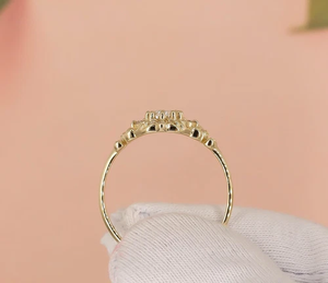 Vintage Art Deco Lab Diamond Anillo de compromiso Plata de Ley 925 con corte ovalado - Product Image 2