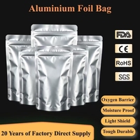 Sacs en aluminium pour aliments, sachets haute barrière thermoscellables et occultants pour snacks, fruits secs, noix, café et autres produits alimentaires