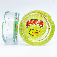Cendrier Rond en Verre pour Magasins de Tabac, Cendrier Personnalisé avec Logo, Cendrier Portable, Accessoires de Fumeur en Gros