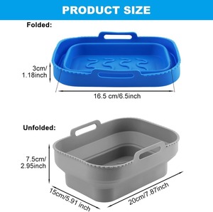 Panier de <span class=keywords><strong>cuisson</strong></span> pliable en silicone personnalisé avec logo, antiadhésif pour <span class=keywords><strong>four</strong></span>, réutilisable et compatible lave-vaisselle - Product Image 2