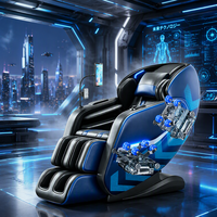 Fauteuil de massage pliable de luxe, portable, 3D, corps entier, rouleaux doubles, zéro gravité, compresse chaude, technologie double cœur, commande vocale intelligente