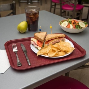 Heavybao Different Color Non-slip Rectangular Plastic Fast Food <strong>Snacks</strong> Serving <strong>Trays</strong> for Restaurant - Product Image 3