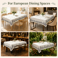 Nappe en plastique imprimée de haute qualité, nappe en PVC imperméable pour la maison, dîner, carrée