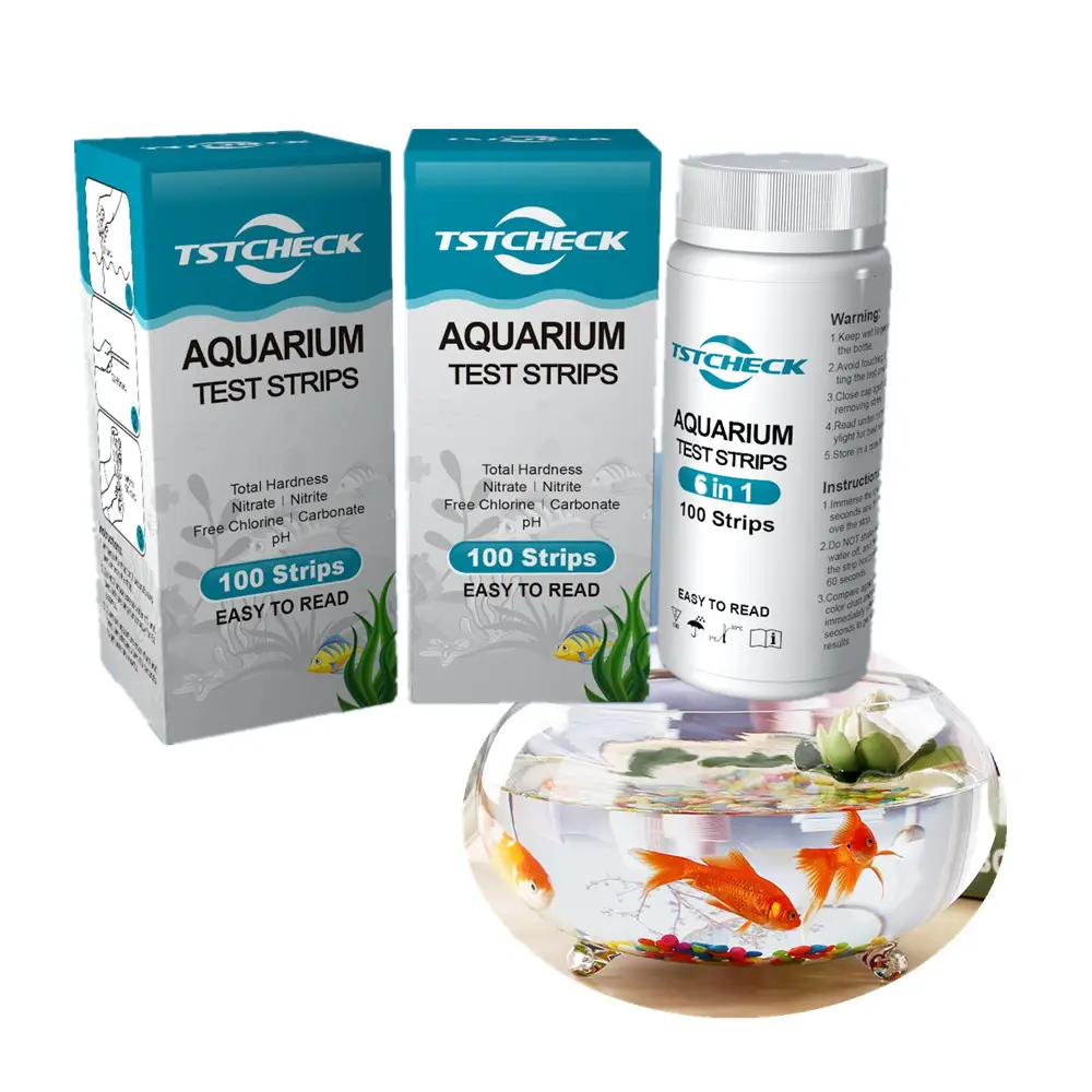 6Way Easy Read Super Essential Monitor Aquarium Freshwater Master Water Test Kits Fish Tank Test Strips NO2 NO3 KH PH GH