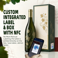 Boîte à vin en papier de luxe avec étiquette NFC et sceau holographique, ensemble d'emballage intelligent anti-contrefaçon personnalisé, marque OEM