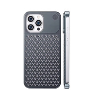 Coque de téléphone en aluminium rigide, fine, respirante, antichoc, avec support de refroidissement et dissipation thermique pour iPhone 15 Pro Max (vente en gros)
