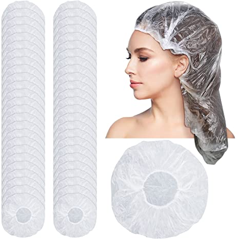 Custom Packaged Disposable Plastic Hair Hotel shower hat Waterproof Bathing