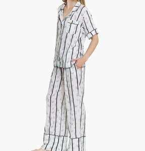 Ensemble de vêtements de maison <span class=keywords><strong>d</strong></span>écontractés pour femmes en deux pièces, style printemps-été, tissu tricoté de luxe, respirant, doux, pyjama pour femmes - Product Image 3