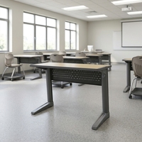 Bureau d'école pliable en métal, table d'étude pour étudiants, mobilier de classe moderne et durable pour salle à manger, chambre et hôtel