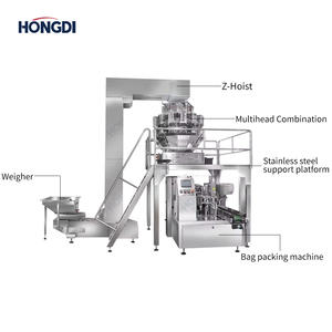 Machine d'emballage automatique multi-têtes pour sachets de snacks et de noix avec alimentation par convoyeur - Product Image 3