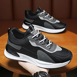 Nouvelles Chaussures Respirantes 2024 pour Hommes : Baskets Tendance Polyvalentes à Plateforme, Décontractées, Style Running, en Cuir, Chaussures de Papa à la Mode - Product Image 2