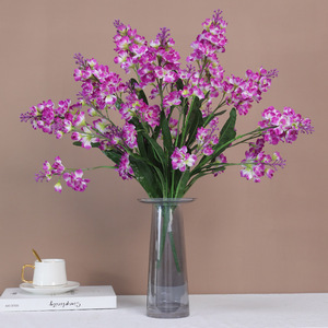 Flores Artificiales de Jacinto Simuladas Ruilisi, Decoración para Bodas y Hogar, 10 Ramas, Morado y Blanco - Product Image 3