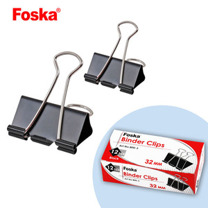 Foska Good Quality Popular Black Metal Paper Binder Clips