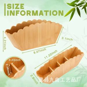 Bamboo <b>Pen</b> Holder Solid Wood Compartmentalized Storage <b>Box</b> For Stationery Home Office Use - Product Image 5