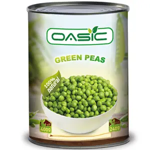Canned Green Peas Soft Texture Waxy Granule Full Color Factory Price Customized Brand