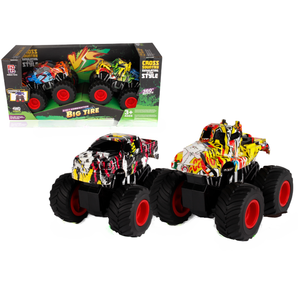 Yuglow 2'si 1 Arada 4 Çeker Ataletli Canavar Akrobasi Kamyoneti |   360 °   Graffiti Off-Road Plastik Oyuncak Döndürün - Product Image 3