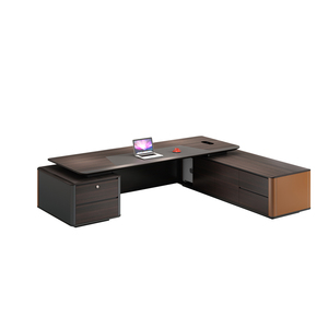 Bureau de direction personnalisé, table d'ordinateur pour manager, mobilier de bureau moderne de luxe, bureau de direction en forme de L pour PDG - Product Image 6