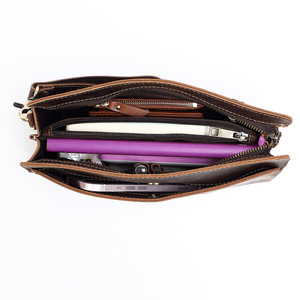 Sac à <span class=keywords><strong>main</strong></span> pour <span class=keywords><strong>homme</strong></span> personnalisé, style vintage, pochette de soirée, fermeture éclair, forme de coussin, cuir véritable, polyester, pour la mode masculine - Product Image 5