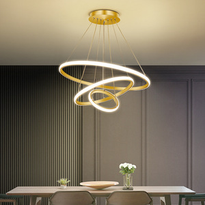 78W 110V/265V Dimmable Plafond Luminaire 3CCT Pendentif Lampara Or <span class=keywords><strong>Suspension</strong></span> Décor Moderne Lustre Suspendu 20 + 40 + 60cm - Product Image 2