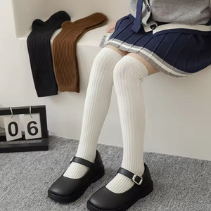 Wholesale Online Solid Color Over the <b>Knee</b> Winter Warm Cotton Long Kids Girls Student <b>Socks</b> Preppy Children's Calf <b>High</b> Quality - Product Image 5