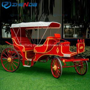 <span class=keywords><strong>Carruaje</strong></span> de Caballos <span class=keywords><strong>Rojo</strong></span> Personalizado para Festivales / Carruajes de Caballos Reales para Visitas Turísticas - Product Image 2