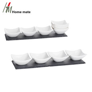 Juego de tazones con compartimentos para el hogar, Set de tazones con bandeja rectangular de pizarra, juego de tazas esenciales, 10 Uds. - Product Image 2