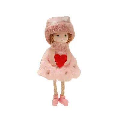 TYX1059New design Heart Angle Doll 16*9*4cm Top Hat Christmas Ornament plush toy As Gifts For Valentine's Day Mother's Day