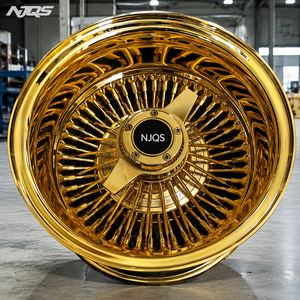 ล้อแม็กซ์ NJQS ขนาด 13x7 แบบ 72 ก้านไขว้/72 ก้านตรง/100 ก้านตรง ขอบยางสีขาว ขนาด 13 นิ้ว ซี่ลวดสีทอง - Product Image 1
