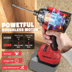 <span class=keywords><strong>Atornillador</strong></span> de <span class=keywords><strong>Impacto</strong></span> Inalámbrico de Alto Torque de 280 N.m, 20 V, Sin Escobillas, Hexagonal de 1/4 de Pulgada, con 3 Modos de Velocidad y Luz LED - Product Image 2